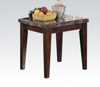 Black Marble Top End Table