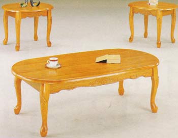 three pc table set oak