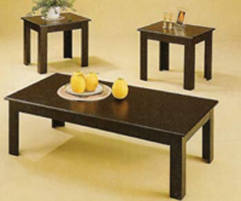 three piece black oak table set