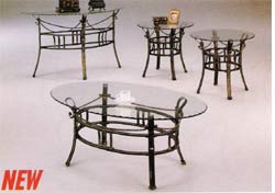three piece round glass table set
