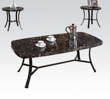 3PC C/T Set BK Faux Marble