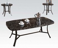 3PC C/T Set BK Faux Marble