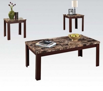 3PC C/E Table W/BR Faux M