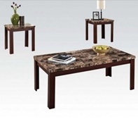 3PC C/E Table W/BR Faux M