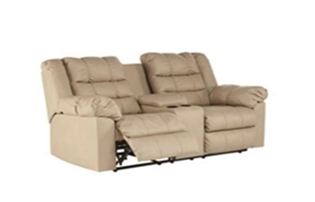 Brolayne Durablend Rec Loveseat w Console  Beige