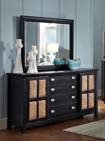 Pacifica Ebony Dresser & Mirror