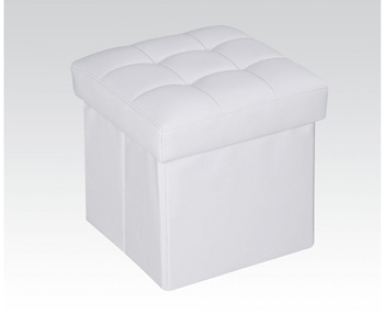 White Ottoman with Storage