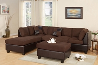 3PC Chocolate  Sectional Sofa