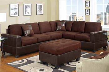 2PC Chocolate Sectional Sofa