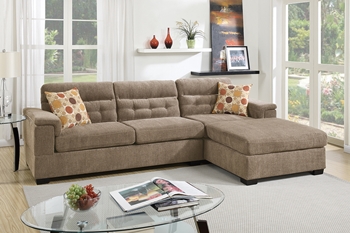 2PC  Sectional Sofa with 2 Accent Pillows