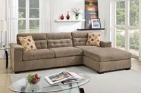 2PC  Sectional Sofa with 2 Accent Pillows