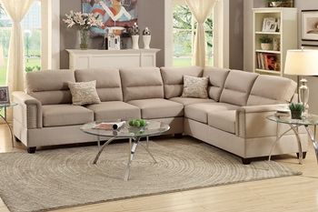 2PC Sofa Set with 2 Accent Pillows