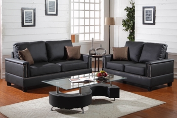 2PC Sofa Set with 4 Accent Pillows