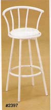 29" White swivel barstool